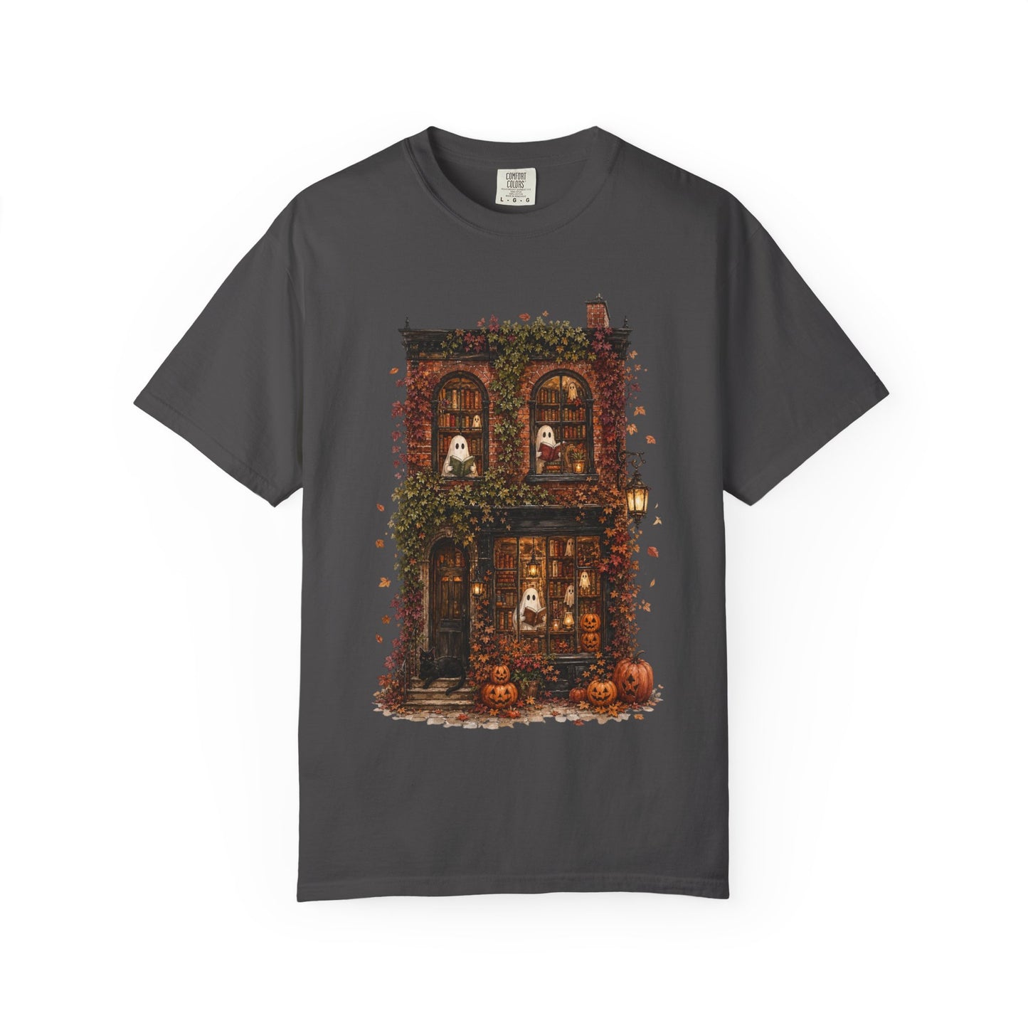 Haunted Bookstore T-Shirt, Cozy Book Lover Halloween Shirt, Ghost Library Tee, Dark Academia Fall Graphic, Spooky Reader Gift