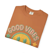 Good Vibes T-Shirt, Unisex Garment-Dyed Tee, Positive Vibe Shirt, Casual Wear, Gift for Friends, Summer Style