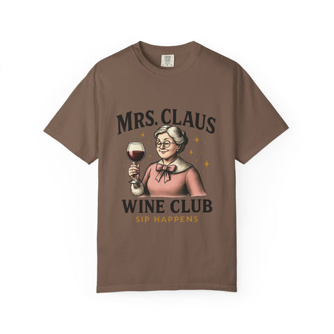 Mrs. Claus Wine Club T-Shirt, Fun Christmas Tee, Holiday Humor Shirt, Unique Gift for Wine Lovers, Mrs Claus Wine Lover Apparel