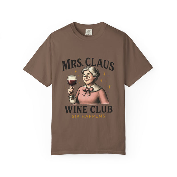 Mrs. Claus Wine Club T-Shirt, Fun Christmas Tee, Holiday Humor Shirt, Unique Gift for Wine Lovers, Mrs Claus Wine Lover Apparel