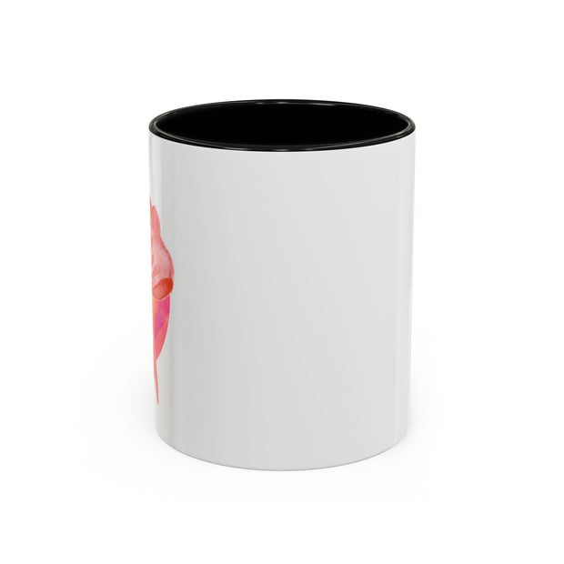 Pink/Yellow Planet Wrapped In A Bow Accent Coffee Mug