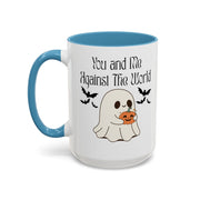 'You and Me Against The World' Accent Coffee Mug