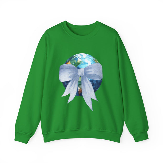 Earth Wrapped In A Bow Unisex Crewneck Sweatshirt