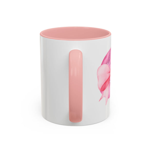 Pink Planet Wrapped In A Bow Accent Coffee Mug