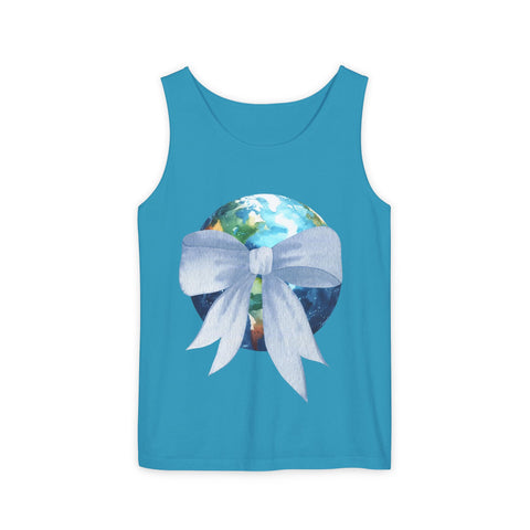 Earth Wrapped In Bow Unisex Tank Top