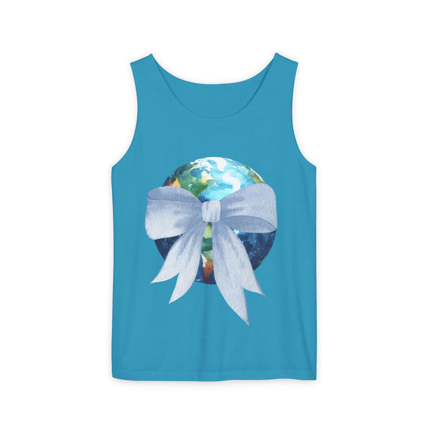 Earth Wrapped In Bow Unisex Tank Top