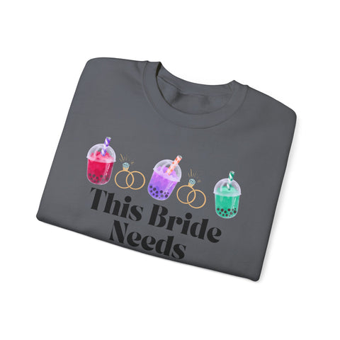'This Bride Needs Boba' Unisex Crewneck Sweatshirt