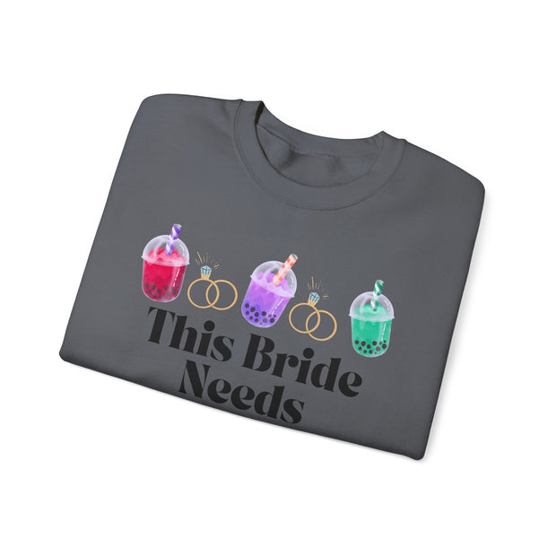'This Bride Needs Boba' Unisex Crewneck Sweatshirt