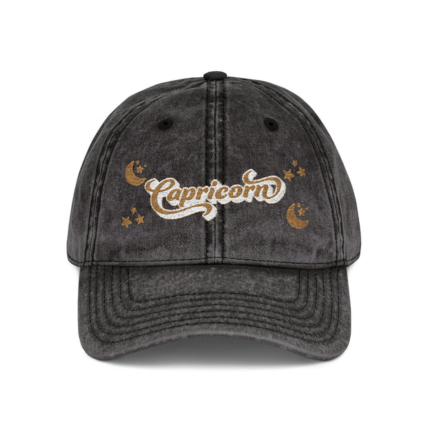 'Capricorn' Vintage Embroidered Cap