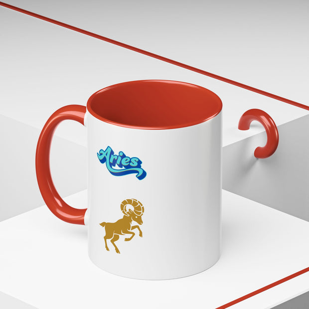 'Aries' Zodiac Accent Coffee Mug