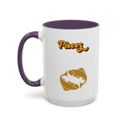 'Pisces' Zodiac Accent Coffee Mug