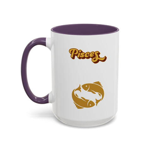 'Pisces' Zodiac Accent Coffee Mug