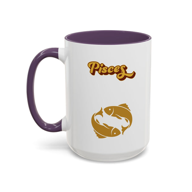 'Pisces' Zodiac Accent Coffee Mug