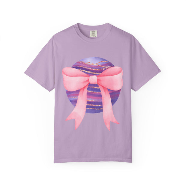Pink/Purple Planet Wrapped In A Bow Unisex T-Shirt