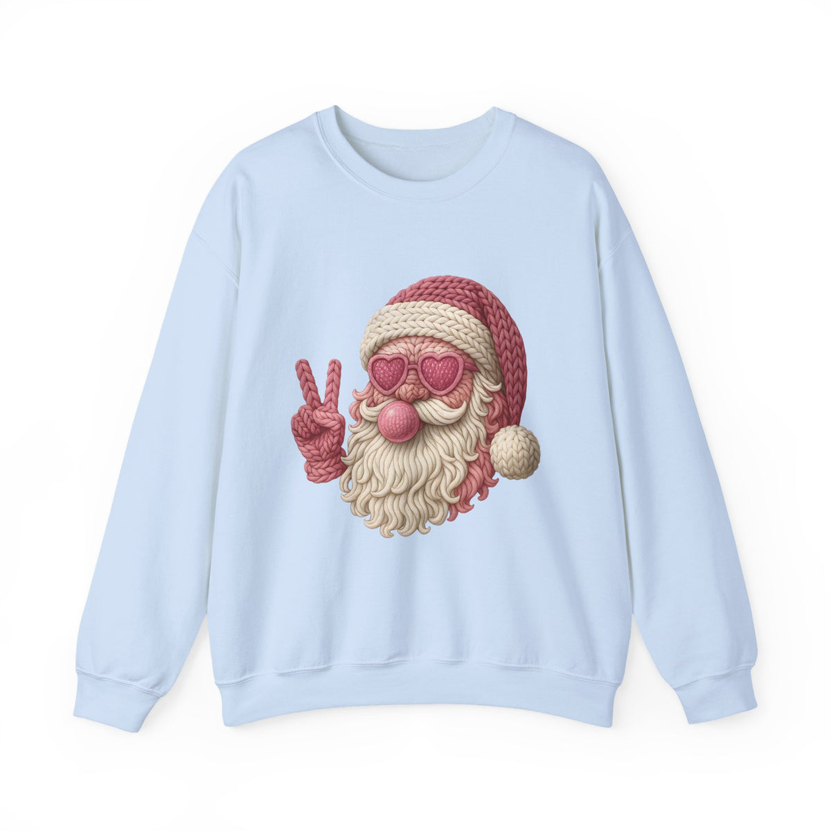 Pink Sunglasses Peace Sign Santa Sweatshirt | Retro Holiday Cozy
