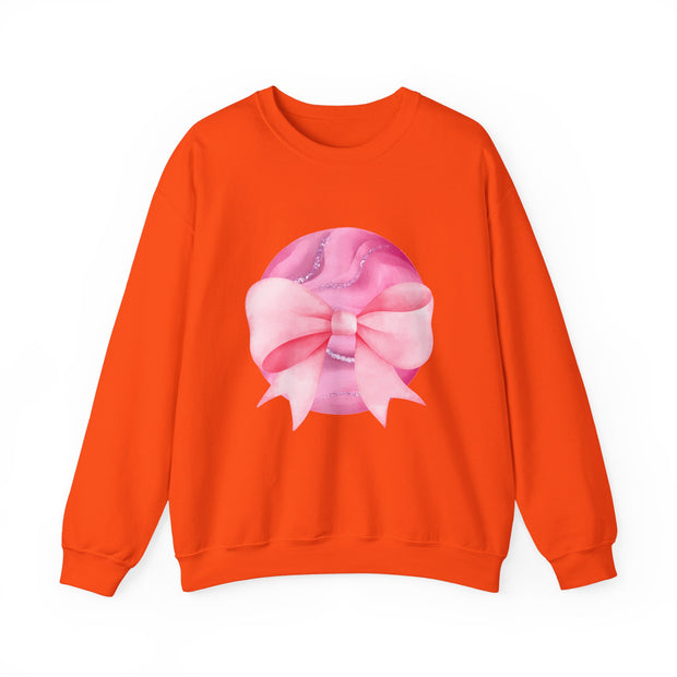 Pink Planet Wrapped In A Bow Unisex Crewneck Sweatshirt