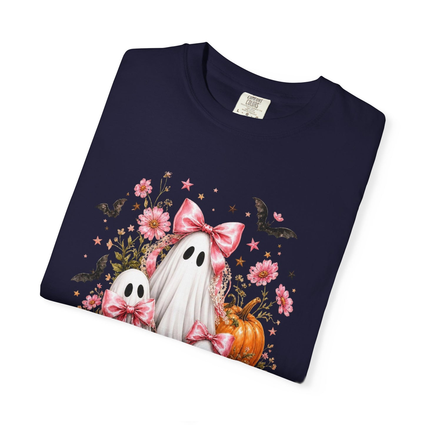 Coquette Ghost Halloween Shirt, Pink Bow Ghost T-Shirt, Cute Spooky Season Tee, Girly Halloween Pumpkin Graphic, Fall Aesthetic Shirt