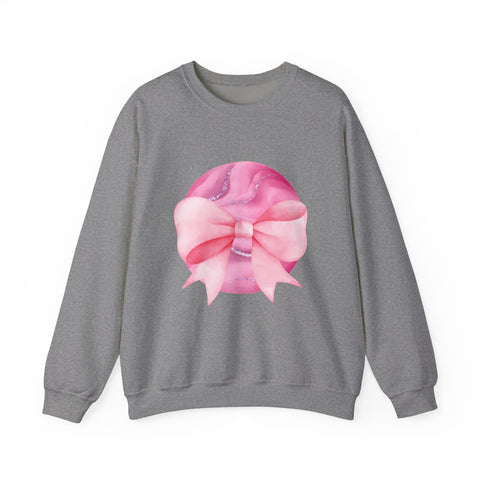 Pink Planet Wrapped In A Bow Unisex Crewneck Sweatshirt