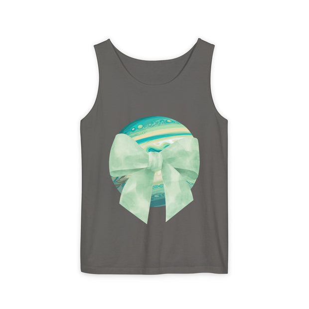 Green Planet Wrapped In Bow Unisex Tank Top