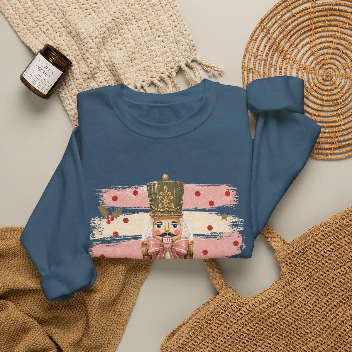 Coquette Nutcracker Sweatshirt, Pink Bow Christmas Crewneck, Nutcracker Christmas Shirt, Girly Holiday Sweatshirt, Vintage Christmas Gift