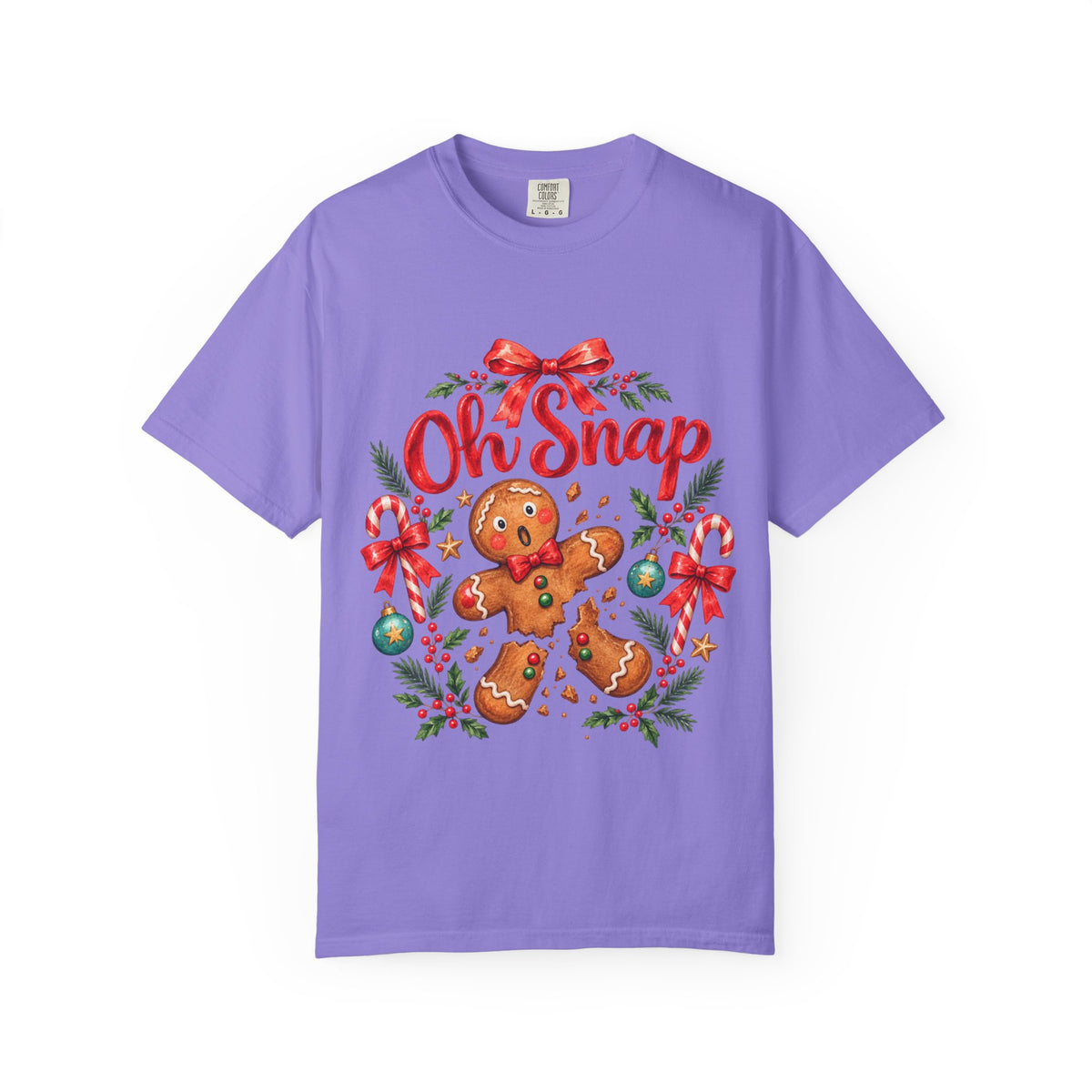 Oh Snap Gingerbread Man T-Shirt | Christmas Cookie Holiday Tee