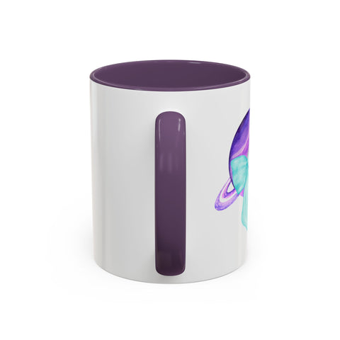 Purple Saturn Wrapped In A Bow Accent Coffee Mug