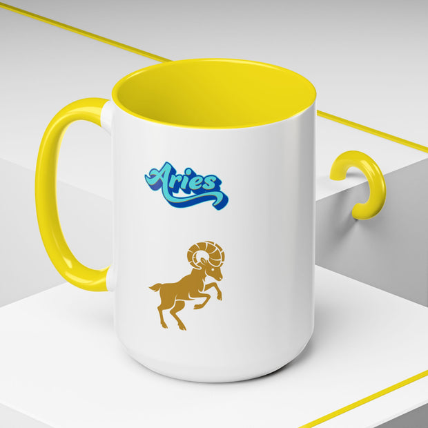 'Aries' Zodiac Accent Coffee Mug