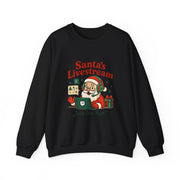 Cozy Christmas Crewneck Sweatshirt - Santa's Livestream Fun, Unisex Holiday Pullover, Gift for Gamers, Xmas Comfort Wear, Festive Sweatshirt