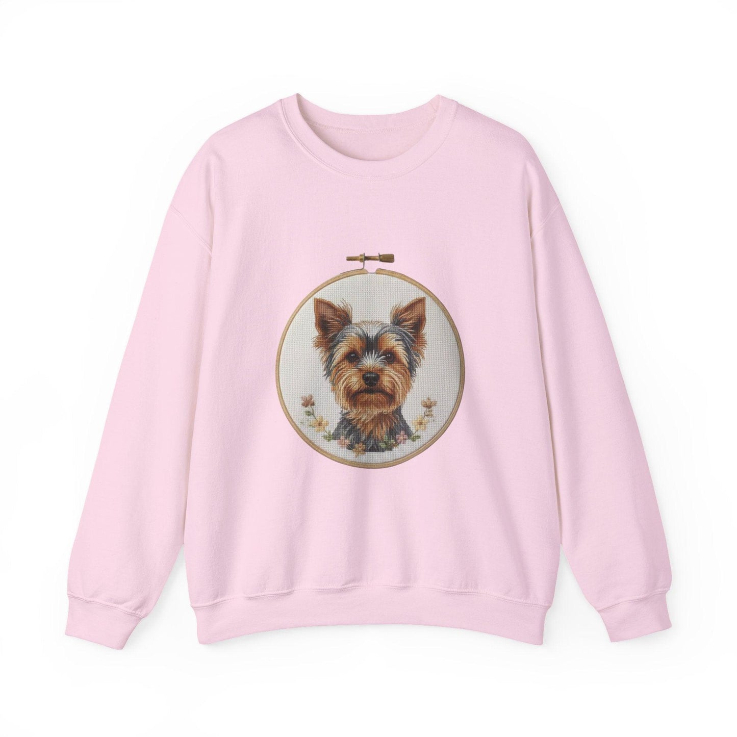 Yorkshire Terrier Portrait Sweatshirt | Embroidery Hoop Dog Art
