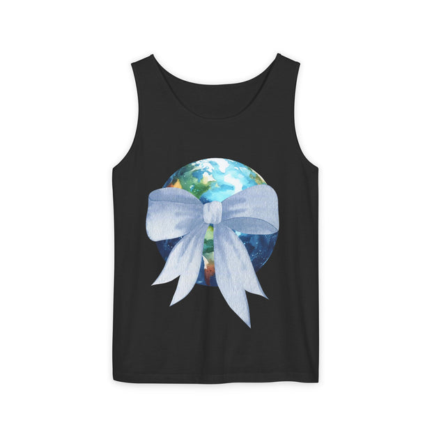 Earth Wrapped In Bow Unisex Tank Top