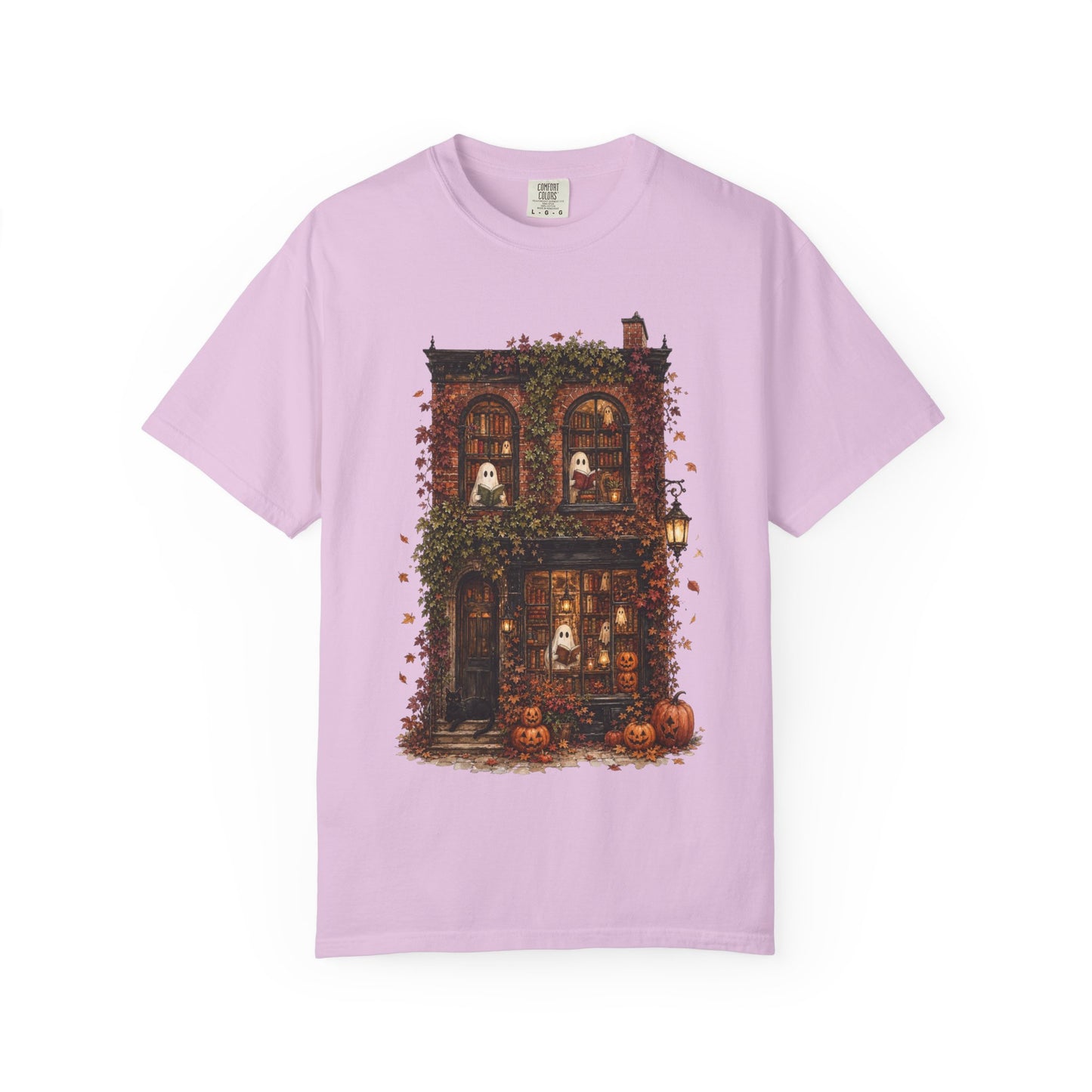 Haunted Bookstore T-Shirt, Cozy Book Lover Halloween Shirt, Ghost Library Tee, Dark Academia Fall Graphic, Spooky Reader Gift