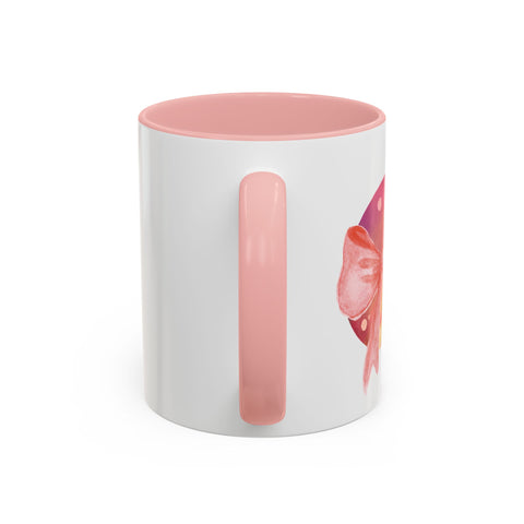 Pink/Yellow Planet Wrapped In A Bow Accent Coffee Mug