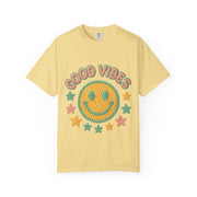 Good Vibes T-Shirt, Unisex Garment-Dyed Tee, Positive Vibe Shirt, Casual Wear, Gift for Friends, Summer Style