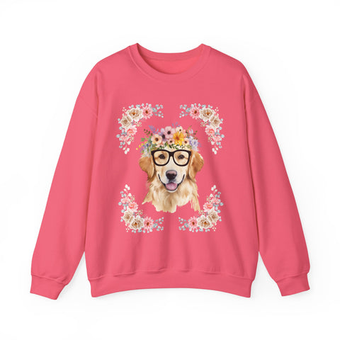 Geeky Goddess Golden Retriever Unisex Crewneck Sweatshirt