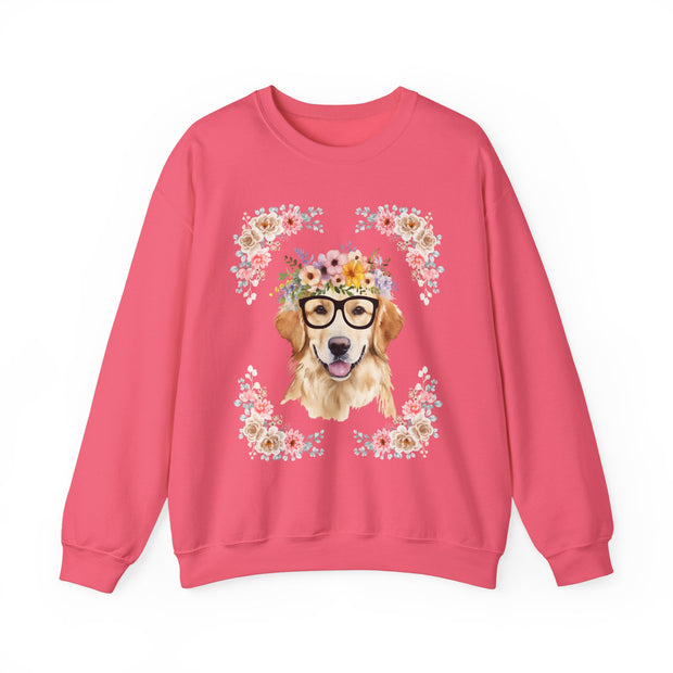 Geeky Goddess Golden Retriever Unisex Crewneck Sweatshirt