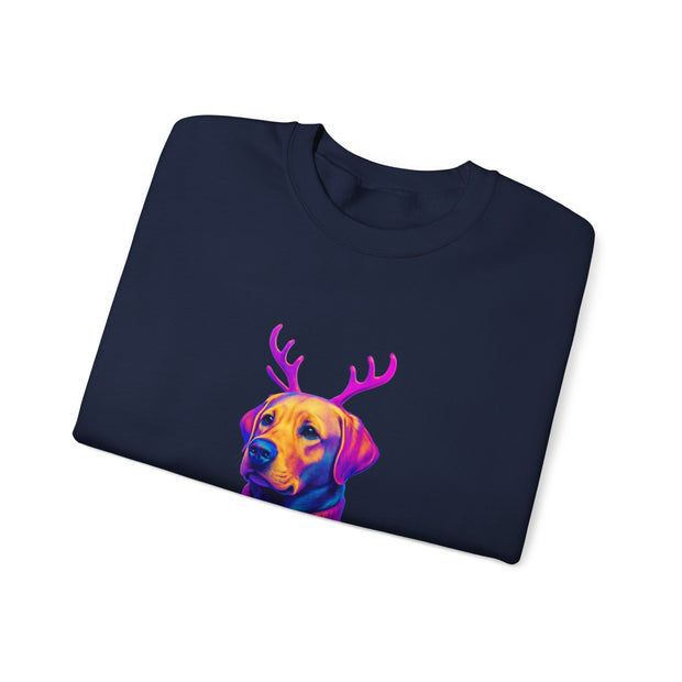 Neon Labrador Reindeer Sweater Sweatshirt | Colorful Dog Christmas Crewneck