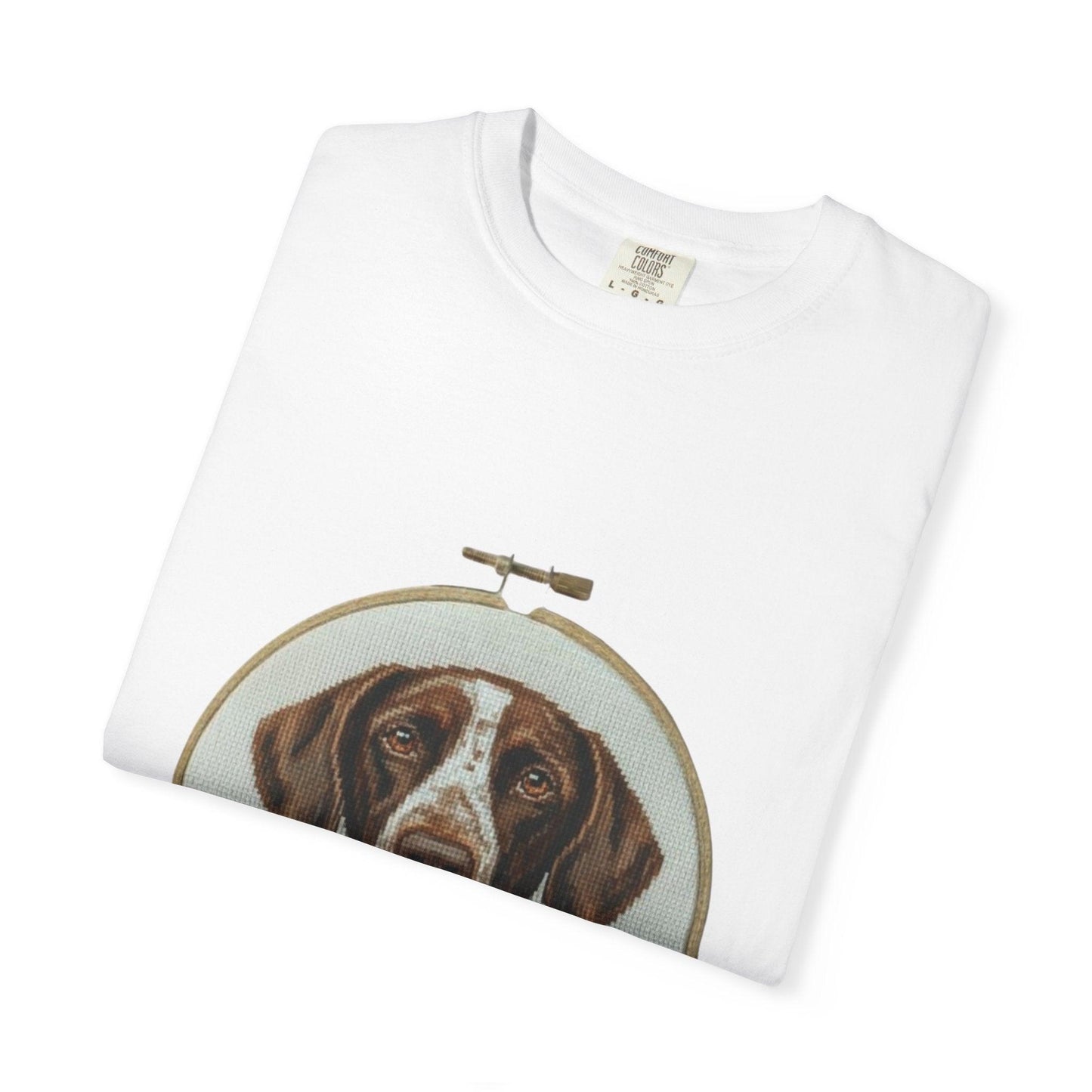 German Shorthaired Pointer Portrait T-Shirt | Embroidery Hoop Dog Art