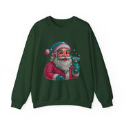 Retro Santa Holding Martini Sweatshirt | Vintage Christmas Crewneck