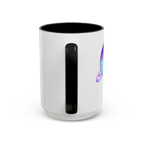 Purple Saturn Wrapped In A Bow Accent Coffee Mug