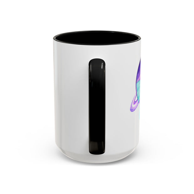 Purple Saturn Wrapped In A Bow Accent Coffee Mug