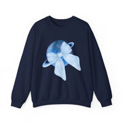 Blue Saturn Wrapped In A Blue Bow Unisex Crewneck Sweatshirt