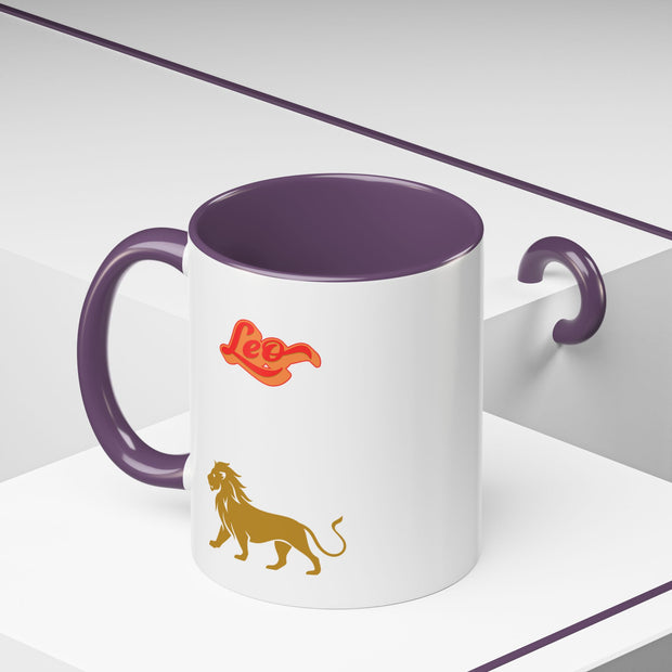 'Leo' Zodiac Accent Coffee Mug