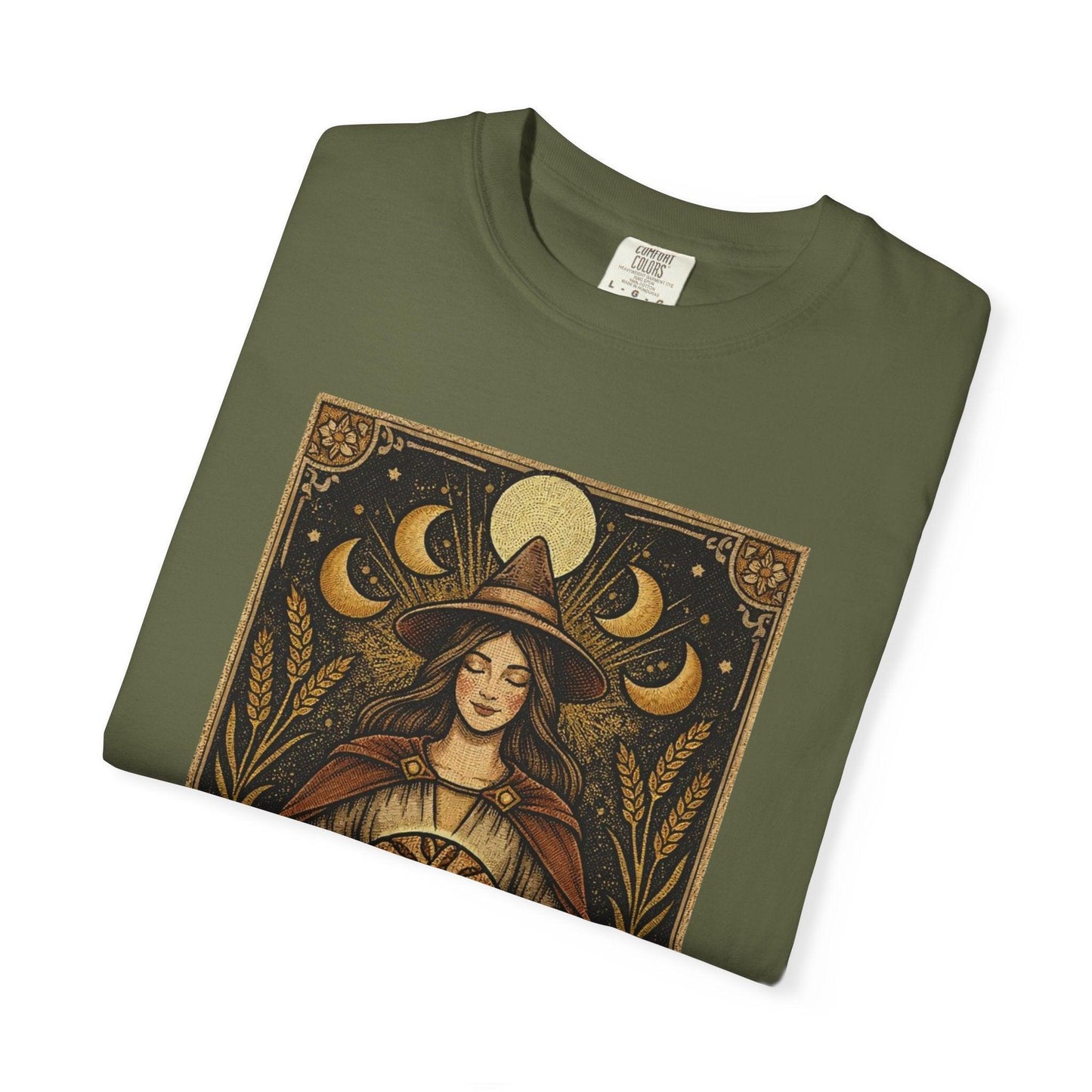 Sourdough Witch T-Shirt | Vintage Witch Art, Moon Phases, Baking Theme