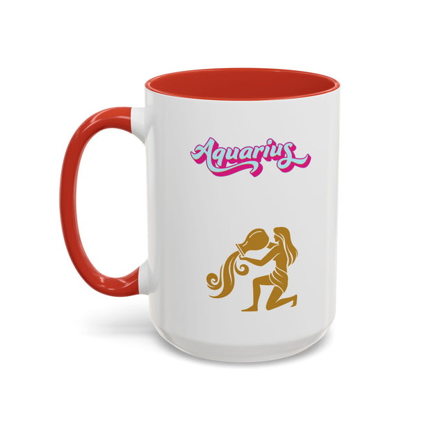 'Aquarius' Zodiac Accent Coffee Mug