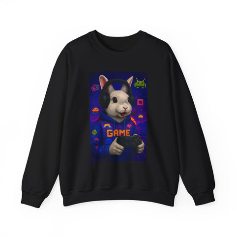 Gamer Bunny Crewneck Sweatshirt | Unisex Lightweight Sweater, Perfect for Gaming, Gifts for Gamers, Cute Animal Sweatshirt, Cozy Apparel