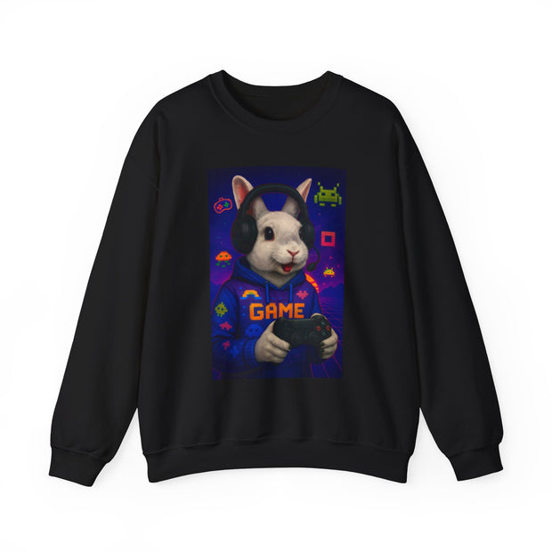 Gamer Bunny Crewneck Sweatshirt | Unisex Lightweight Sweater, Perfect for Gaming, Gifts for Gamers, Cute Animal Sweatshirt, Cozy Apparel