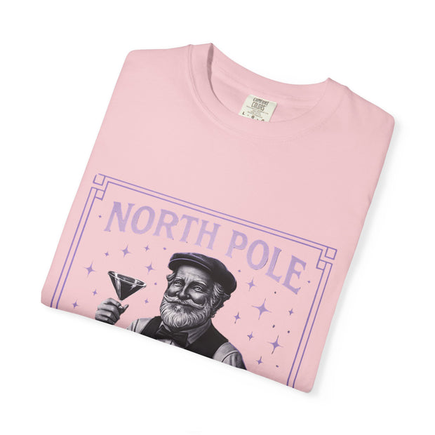 North Pole Speakeasy T-Shirt, Holiday T-Shirt, Unisex Christmas Tee, Vintage Style Tee, Fun Santa Shirt, Festive Gift Idea