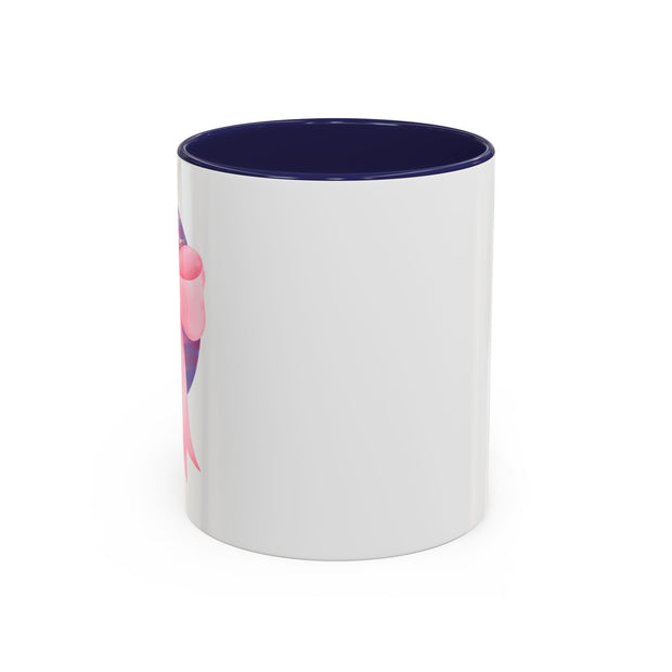 Pink/Purple Planet Wrapped In A Bow Accent Coffee Mug