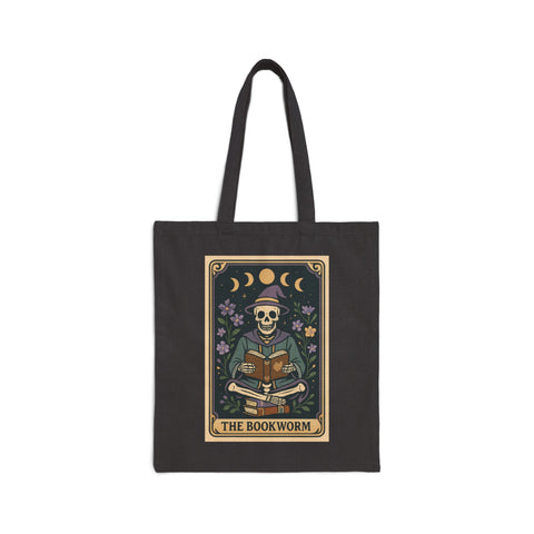 'The Bookworm' Tarot Card Cotton Canvas Tote Bag