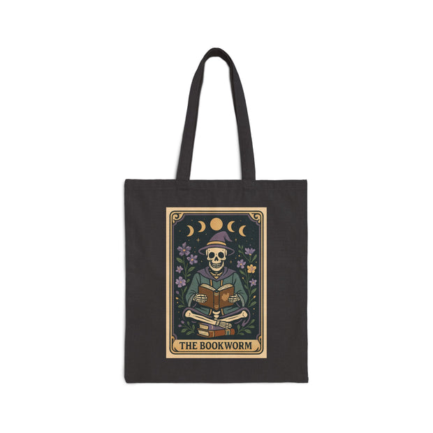 'The Bookworm' Tarot Card Cotton Canvas Tote Bag